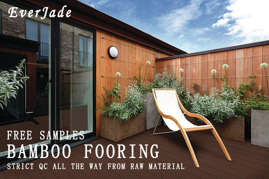 Waterproof Bamboo Decking for Garden Trestles and Corridors 130mm Width Distressed Design