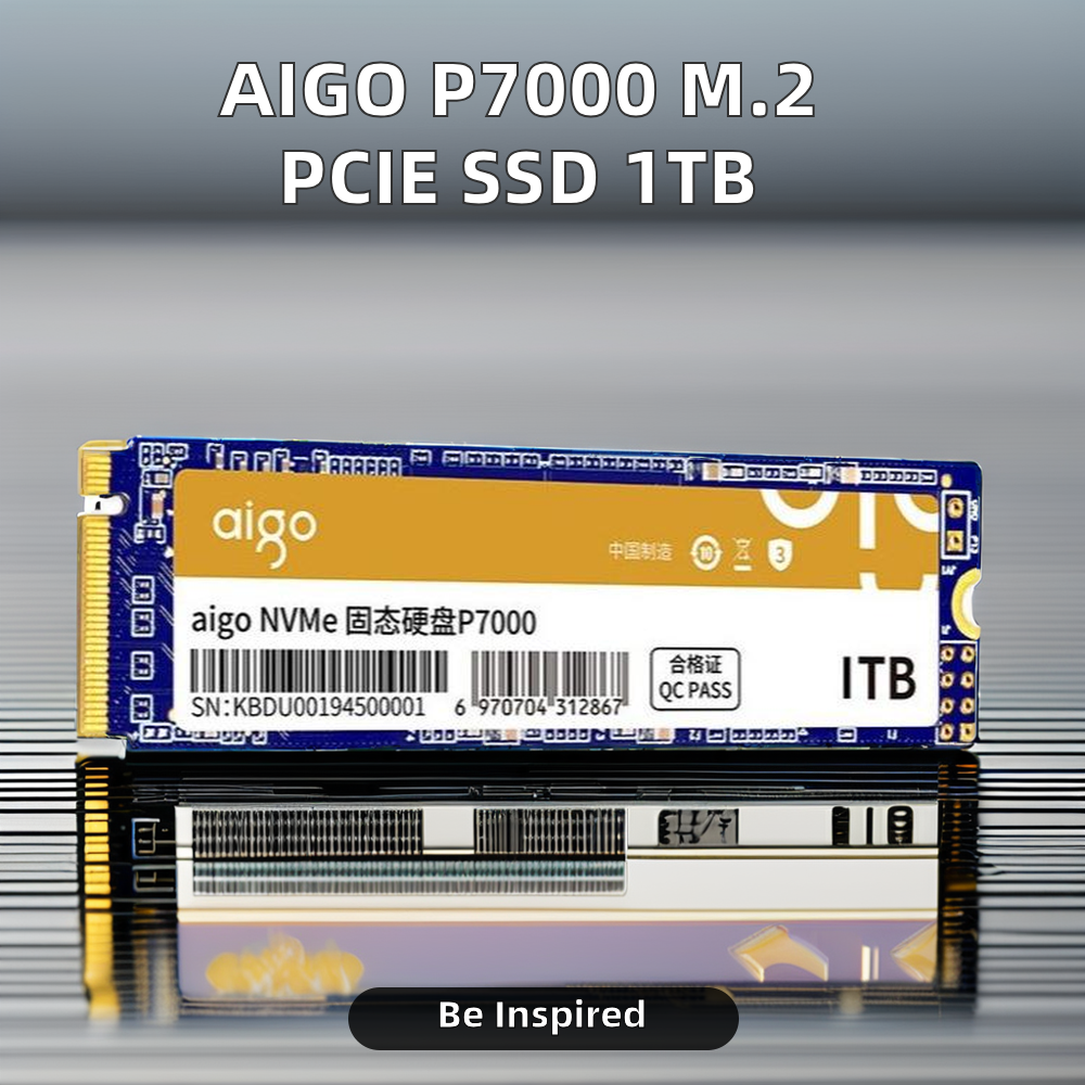 Ai-go P7000 NVMe SSD 1TB M.2 PCIe Metal 5TB HDD Capacity For Desktop Laptop Server PC SATA Expansion Port Bulk Packaged