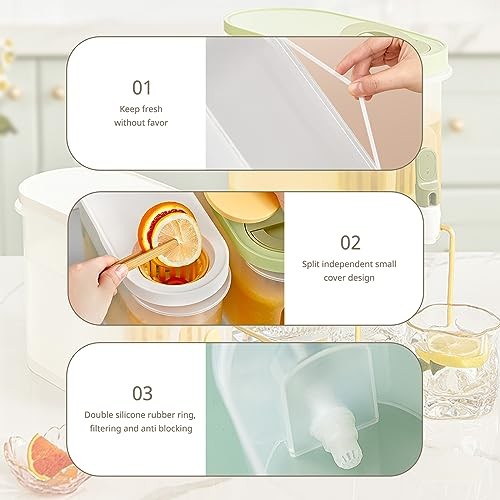 3.9L Large Refrigerator Ice Drink Container Plastic Juice Coffee Maker Cold Brew Filter Water Kettle With Spigot