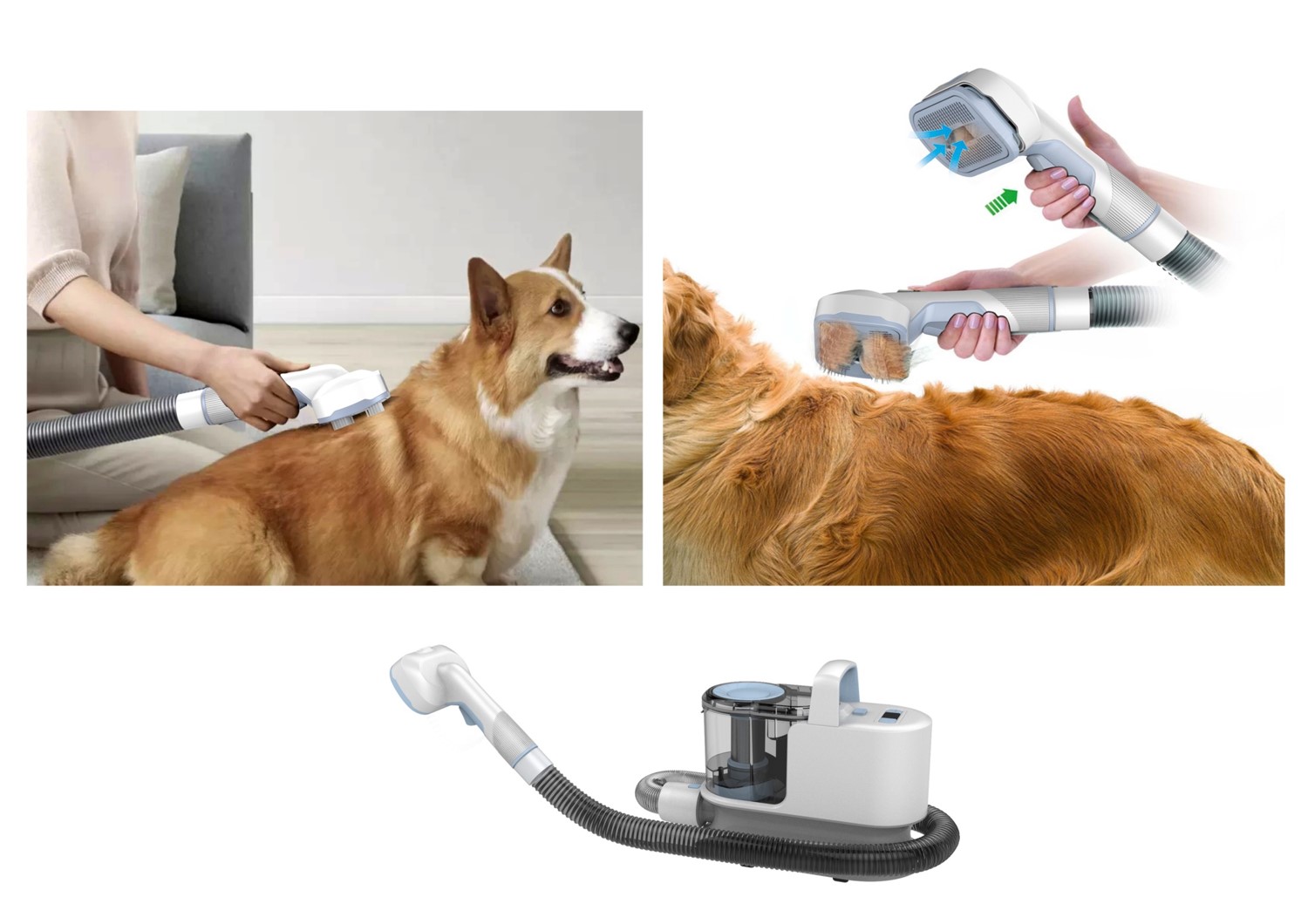 Pet Hair Remover Brush for Grooming Cats and Dogs Clippers Blades Dust Bag Included