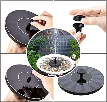 Max Flow 180L/h Solar Power Water Fountain Pump for Bird Bath Pool Fish Tank 7V/3W