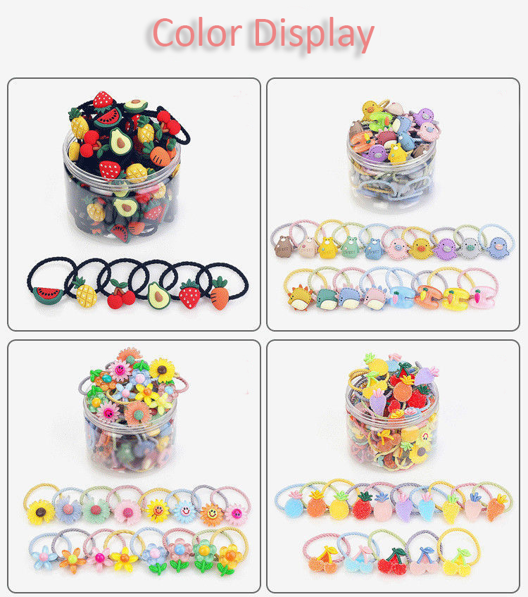Kids Baby Girl Childrens Hair Set Fruit Hair Tie Animal Headbands 6.5cm