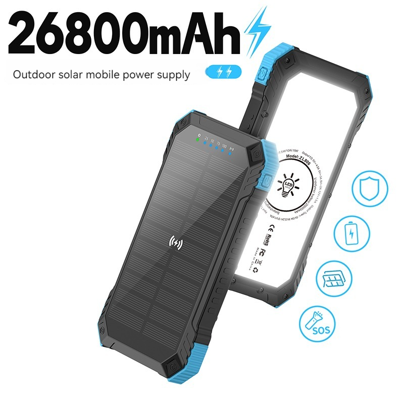 Quick Charge Support Waterproof 20000mah Solar Panel Power Bank for Outdoor Activities