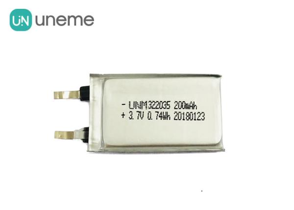 Bluetooth Headset Rechargeable Li Polymer Battery , 3.7V 200mAh Rechargeable