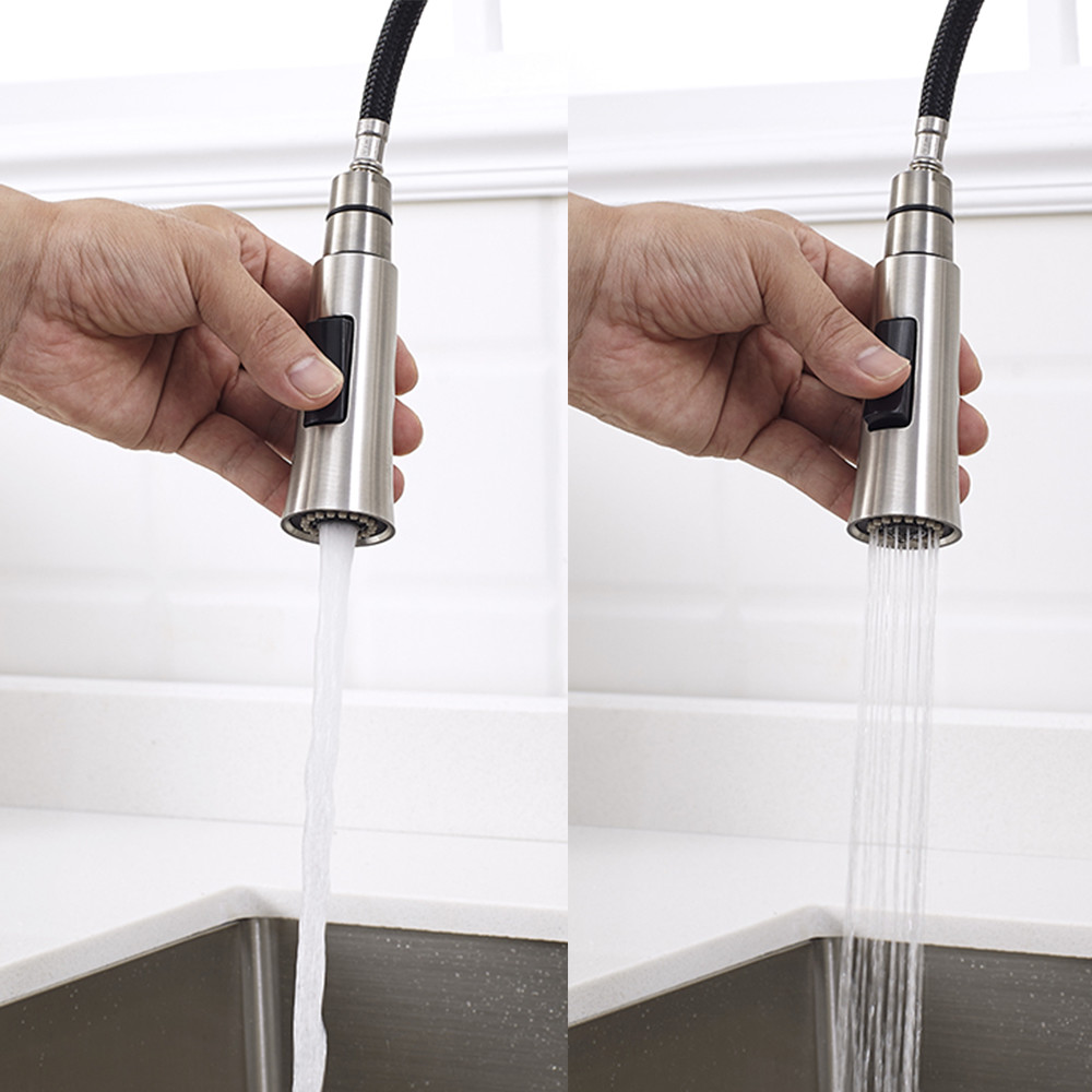 304/316 Stainless Steel Satin Finished Kitchen Faucet With Pull Down Out