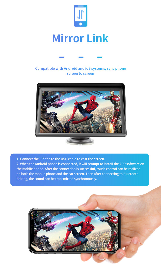 1024x600 Portable Car GPS Navigation 7 Inch Large Screen MP5 WiFi Video Player