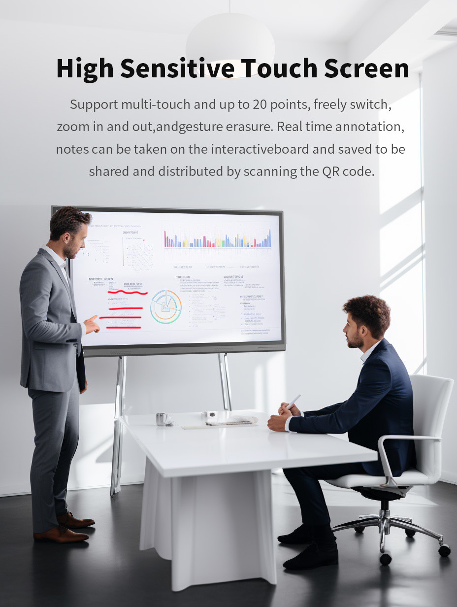School Smart Interactive Whiteboard 4K All In One LCD Multi Touch 1920 X 1080
