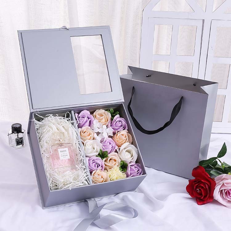 Book Shaped Valentine's Day Gift Bag Window Packaging New Year Decorations Box