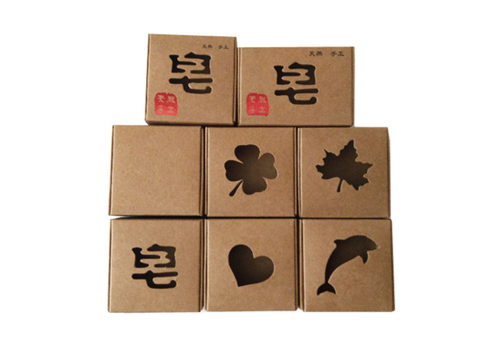 Handmade Mini / Small Rigid Kraft Boxes , Pretty Kraft Window Boxes For Soap