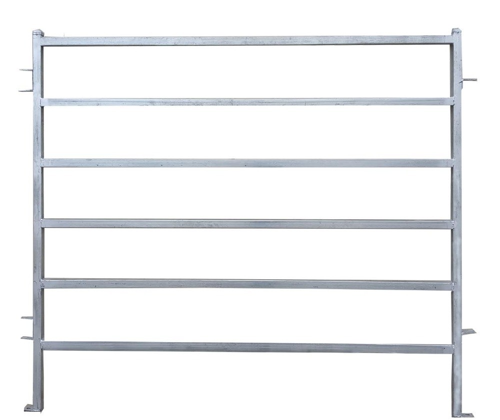 Six Bars Heavy Duty Metal Oval Rail Cattle Yard Panel for Australia