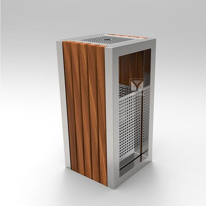 H800MM 10.5gal Outdoor Patio Trash Can With Ashtray