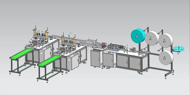 Compact Structure Automatic Surgical Face Mask Machine Power 8.5KW Adjustable Speed