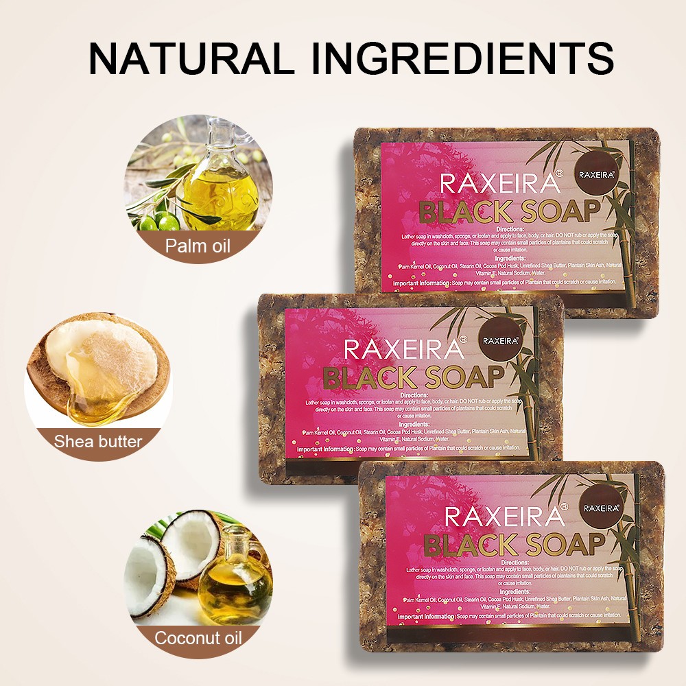Anti Acne Whitening Africa Handmade Black Soap With Shea Butter And Vitamin E