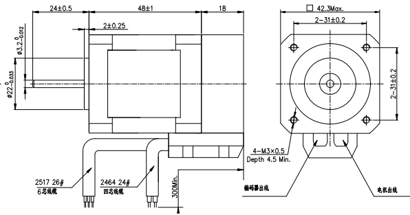 42mm 1.68A 5kg.Cm 1000ppr  Nema17 Stepping Motor With Encoder 0