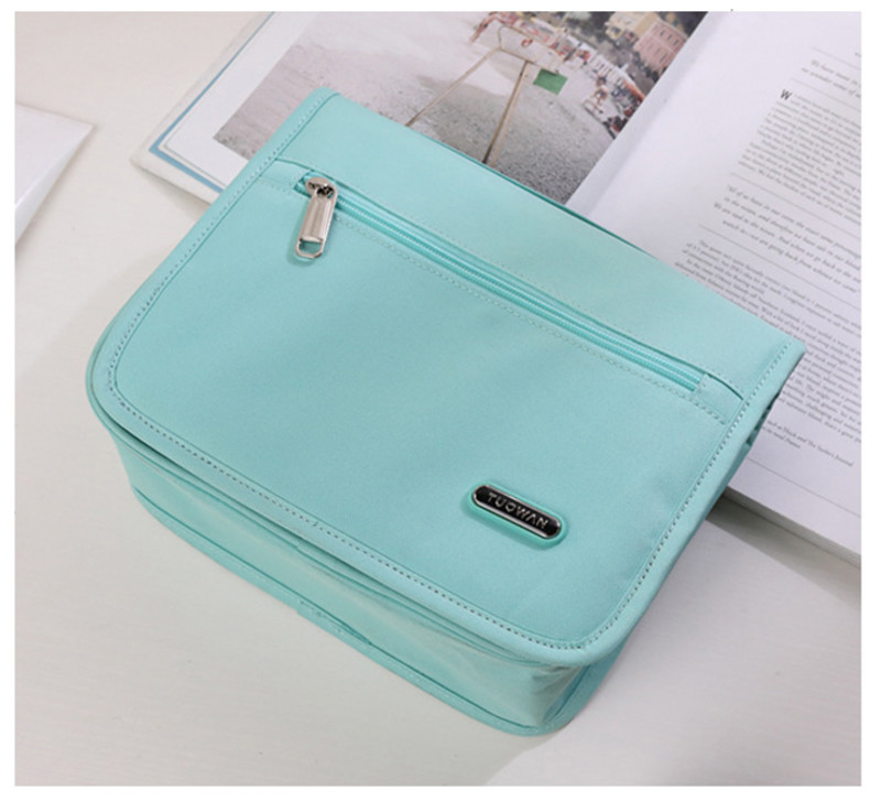 Waterproof Depth 10cm Cosmetic Makeup Bag With Plastic Hook
