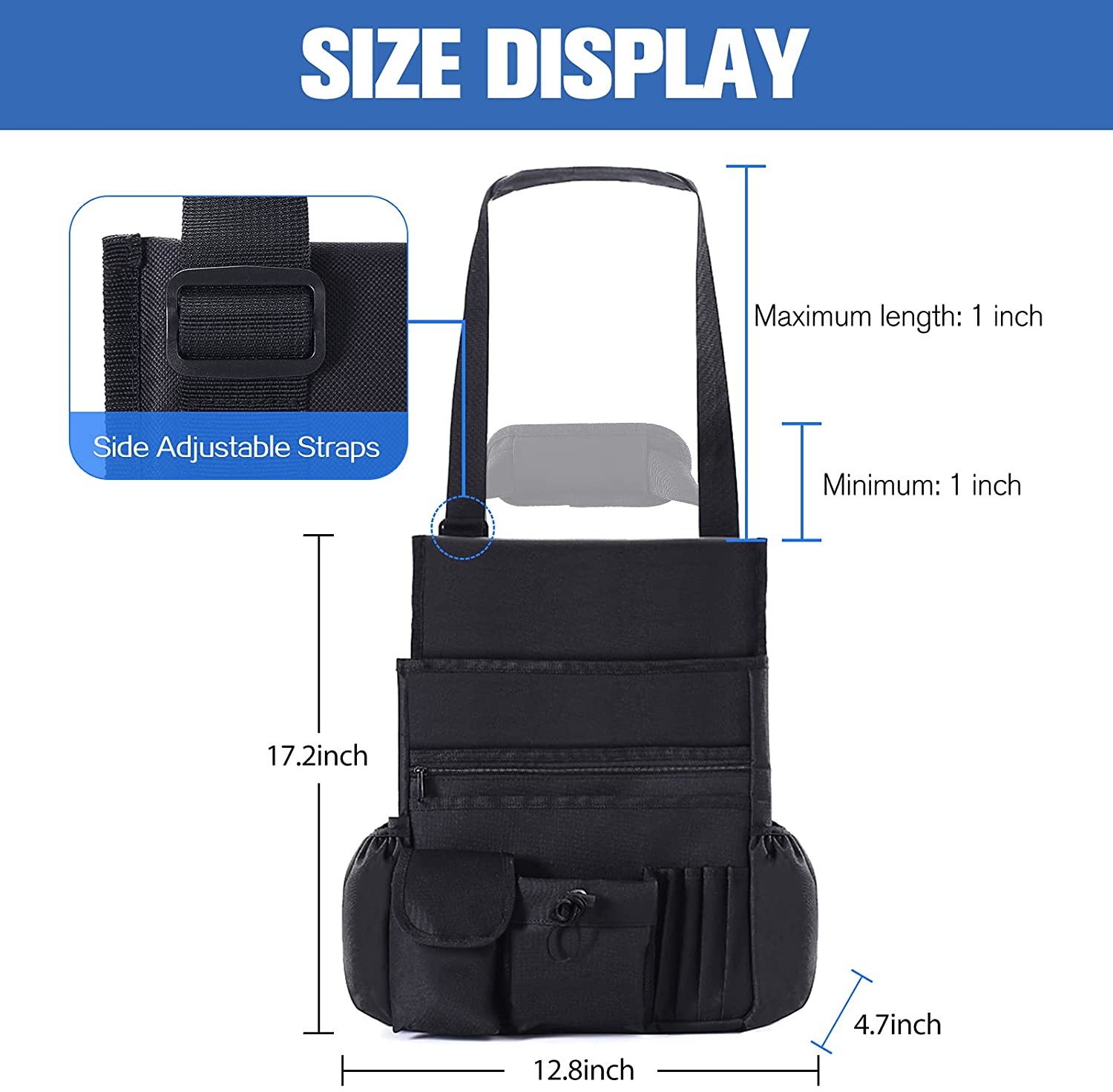 Car Trunk Organizer Bag Storage Front Backseat With Removable Cooler Bag 12.8X4.7X17.2"