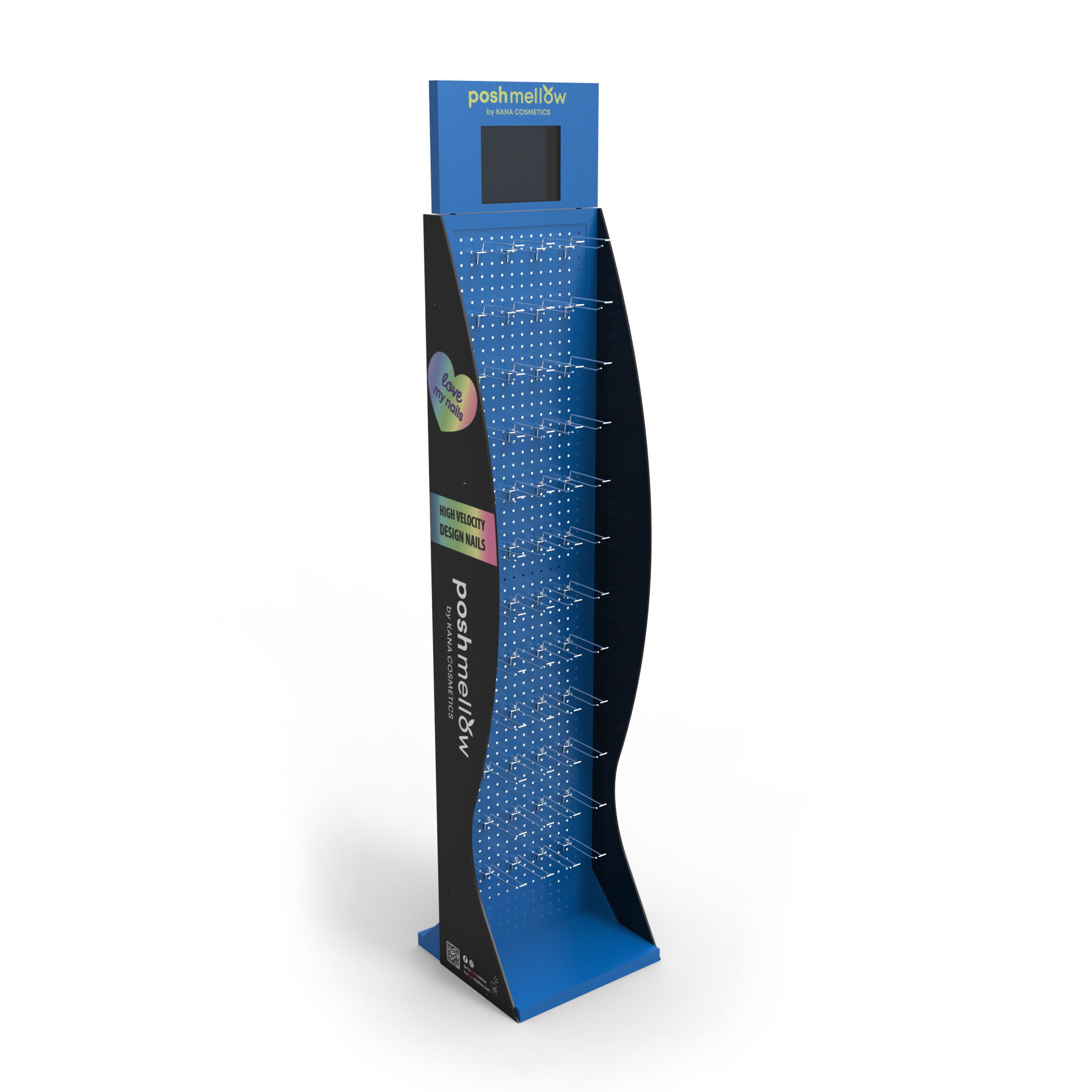 Retail Store Glove Display Stand Peg Display Stand With LCD Screen