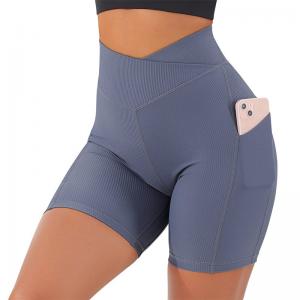 China Custom Logo Fitness Training Pants Workout Tights Scrunch Butt Yoga Gym Womens Shorts on sale