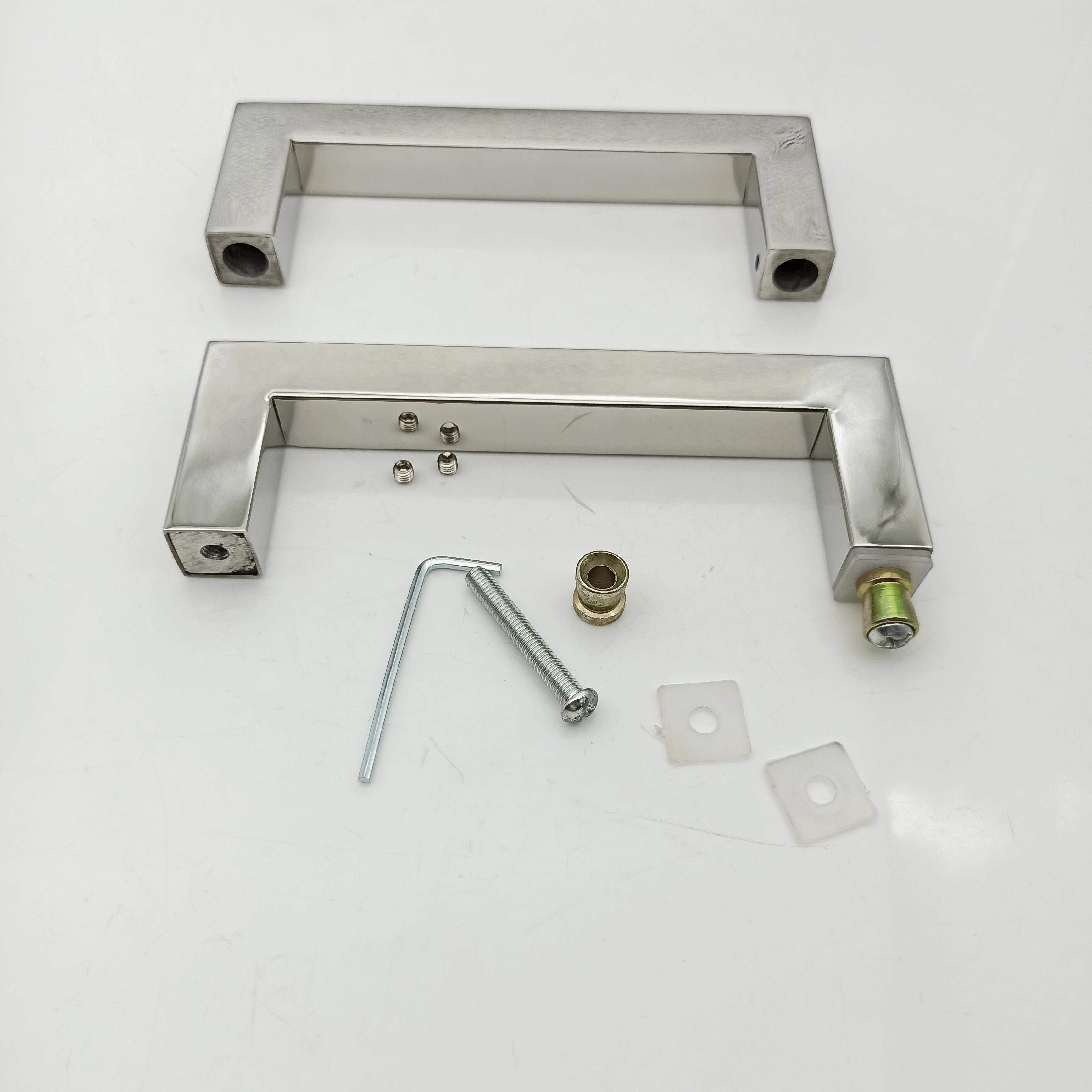 Polished Chrome Finish Stainless Steel Square Pivot Glass Door Handle with and Sample