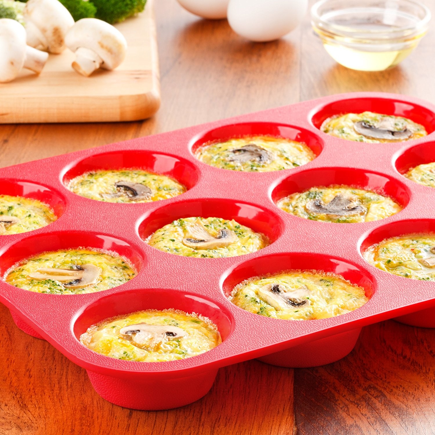 Non-stick Heat Resistant Food Grade BPA-Free Bakeware Silicone 12-Cup Muffin Pan cake mold