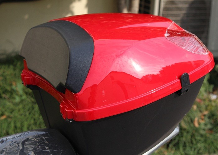 Red Plastic Body Gas Motor Scooter , Gas Powered Mopeds For Adults 80km/h Max Speed