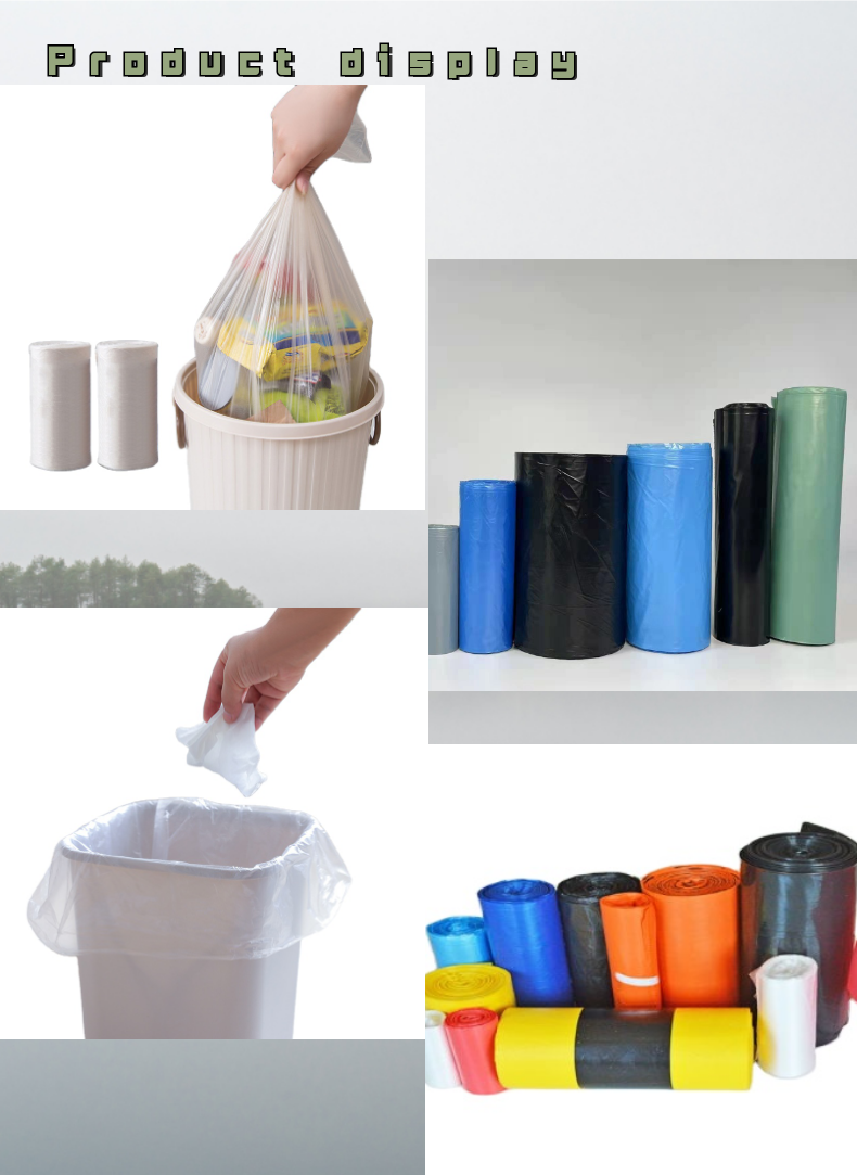 Colorful Customizable Star Seal Clear Plastic Bags On Roll For Office Kitchen And Bedroom Waste Bin