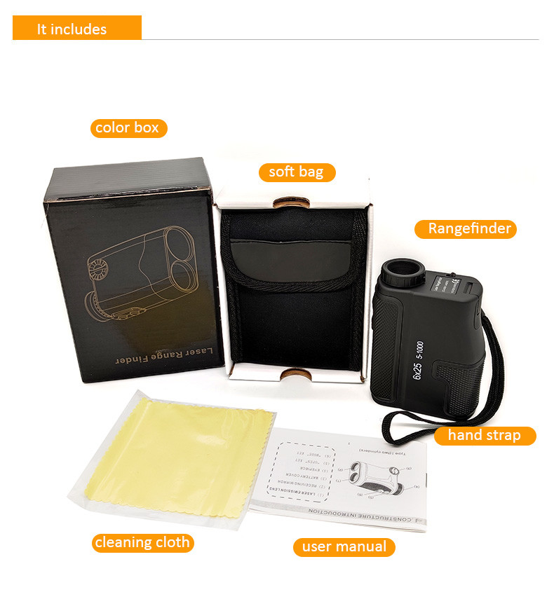6x25 1000m Golf Distance Laser Rangefinder For Shooting