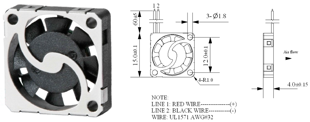 Mini Dc 5v 3.3v 2.4v Axial Flow Fan Used For Notebook / Laptop / Small Equipment