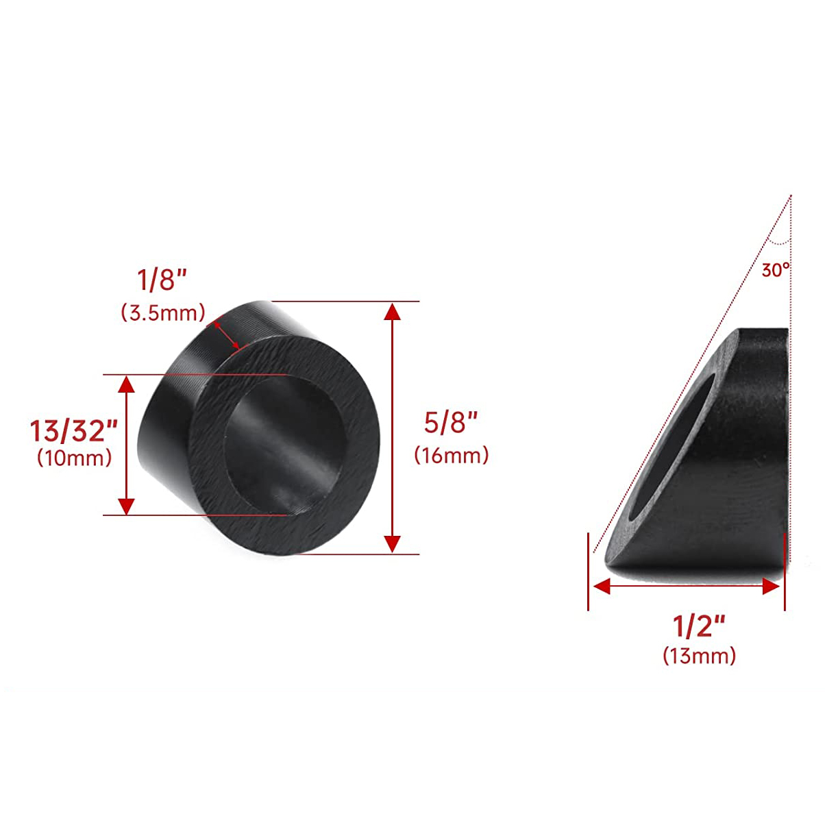 Black Stainless Steel Angled Bevel Washers for Cable Railing Kits and Deck Stair Railings