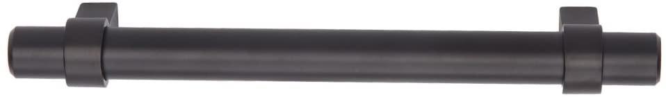 6.63-inch Stainless Steel Straight Bar Cabinet Handle 5-inch Hole Center Flat Black