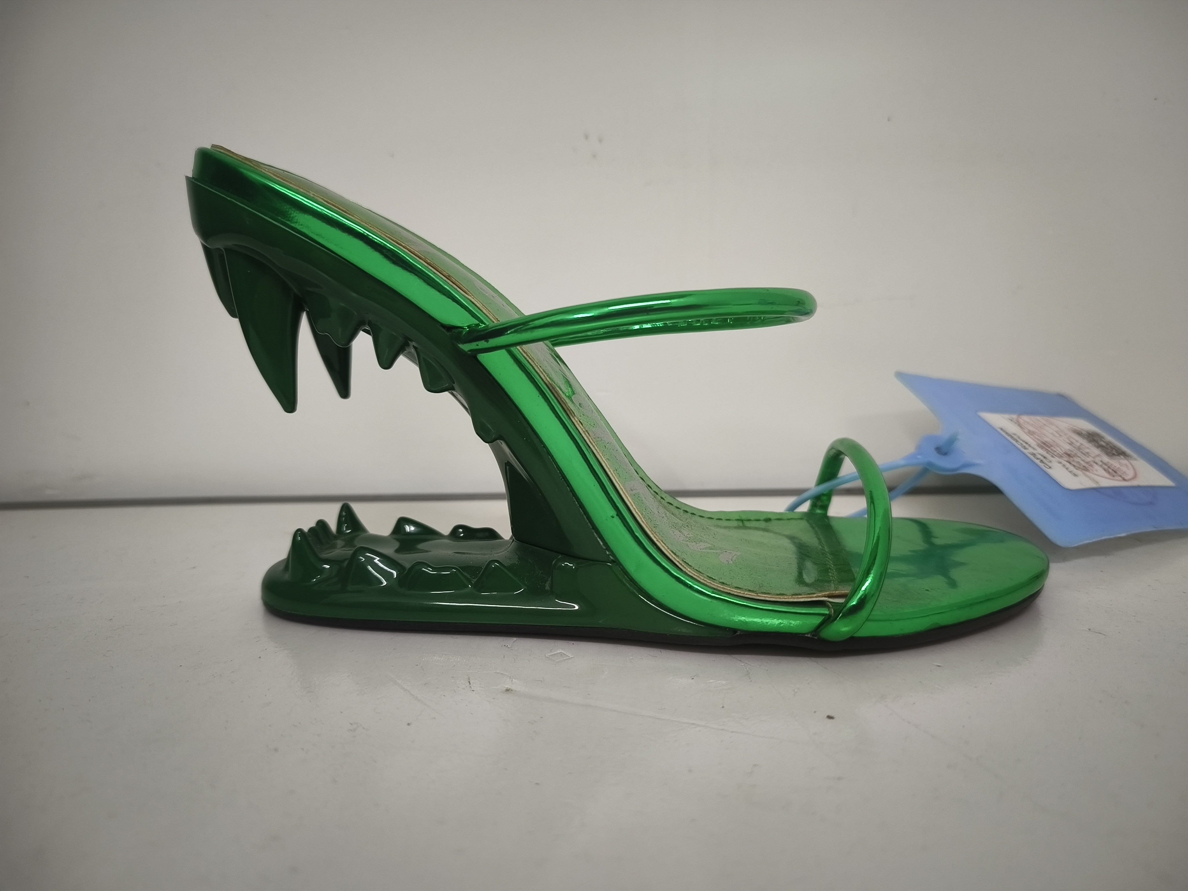 Slip On Closure Type Womens Pump Heels With Leather Lining Material green