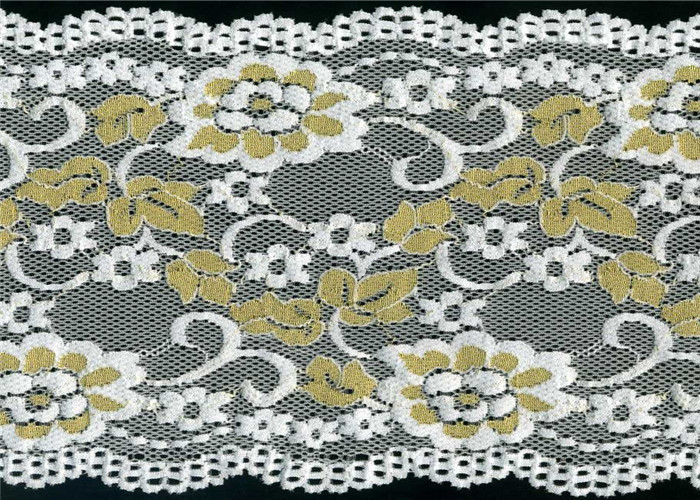 Eco Friendly Lingerie Lace Fabric High Tensile For Decoration