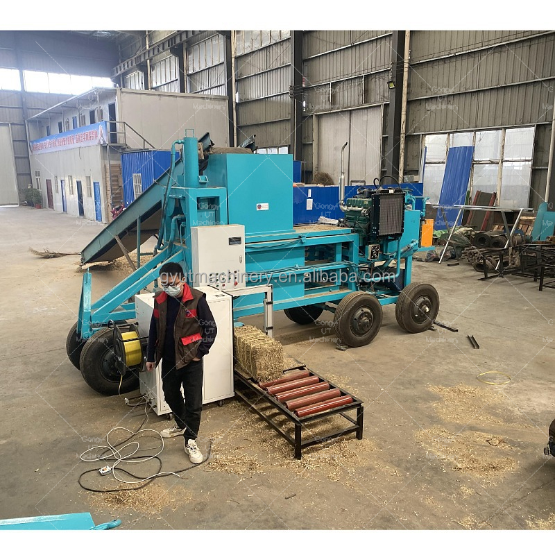 Wood Sawdust Hay Baler Bagging Machine Equipment with 80-120 Bales Capacity and PLC