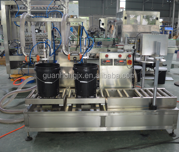 2 Heads Semi Automatic Weighing Filling Machine for Liquid/Oil/Lubricant/Chemical 5-50L