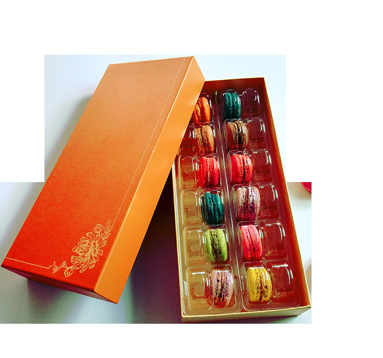 Corrugated Board Multicolor Drawer Macaron Boxes For 12 With Plastic Inner