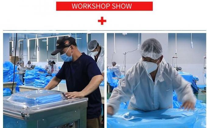 PP PE Hooded Disposable Medical Isolation Gown Non Woven