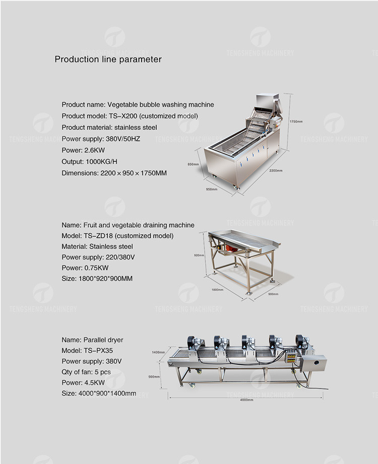 4.5KW Fruit And Vegetable Processing Line Vibration Draining Equipment