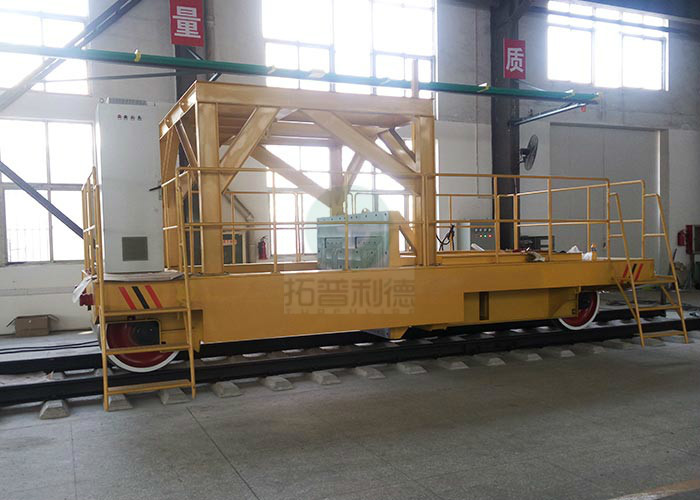 Heavy Duty Plant Motorized Handling Inter Bay Transport Cross Bay Rail Truck Trolleys
