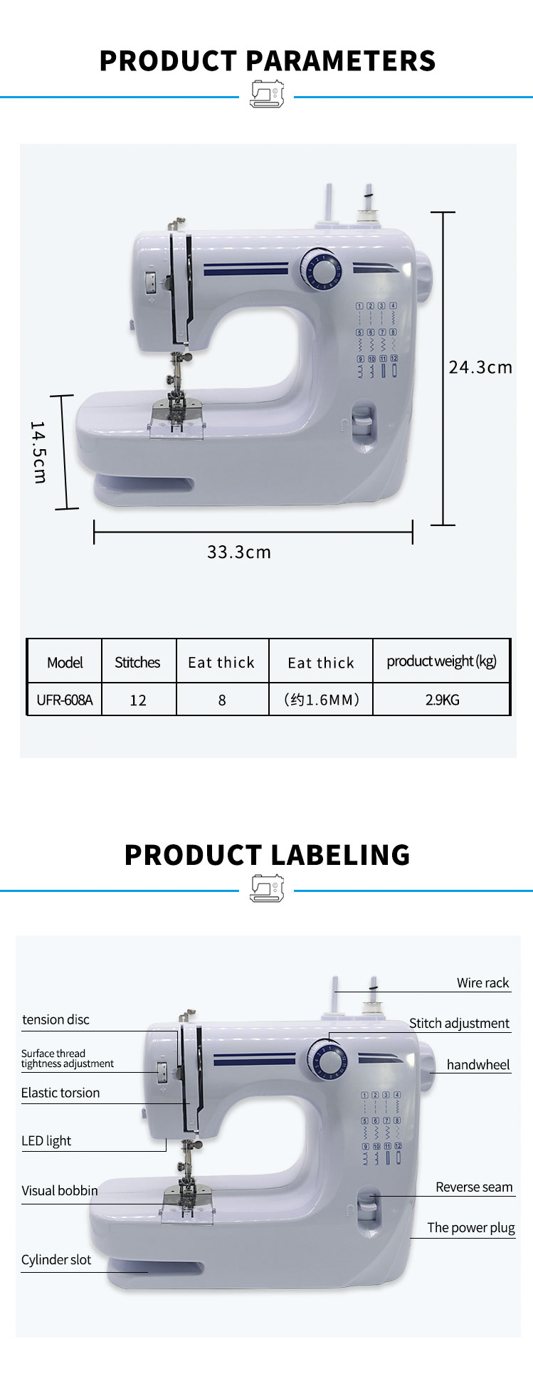 Cut Wire Knife and More UFR-608A Multi-functional Sewing Machine for All Your Projects