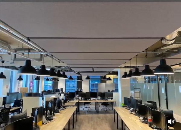 Office Ceiling Tile Soundproofing Fabric Wrapped Acoustical Panels Absorbing