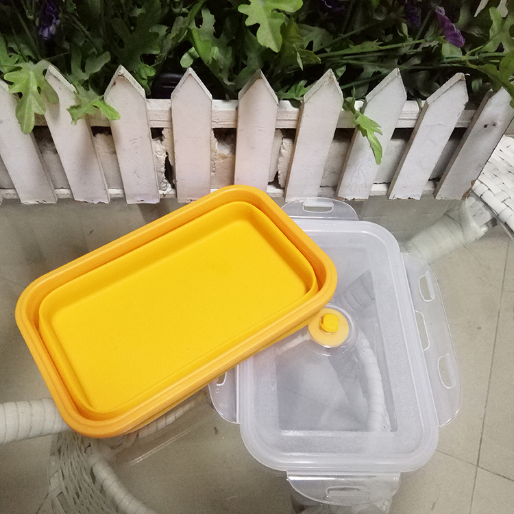 BPA Free Microwave Food Storage Containers Oven Safe Silicone Collapsible Foldable Leakproof Lunchbox Bento Lunch Box with lock