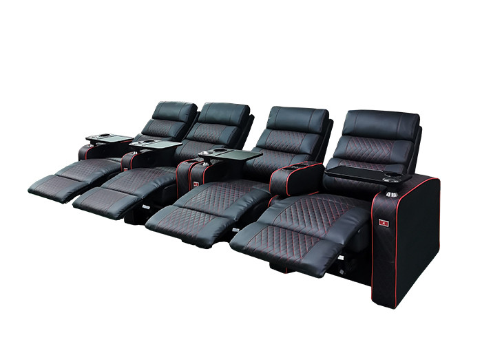 Black Adjustable Footrest Padded Recliner Seat For Living Room