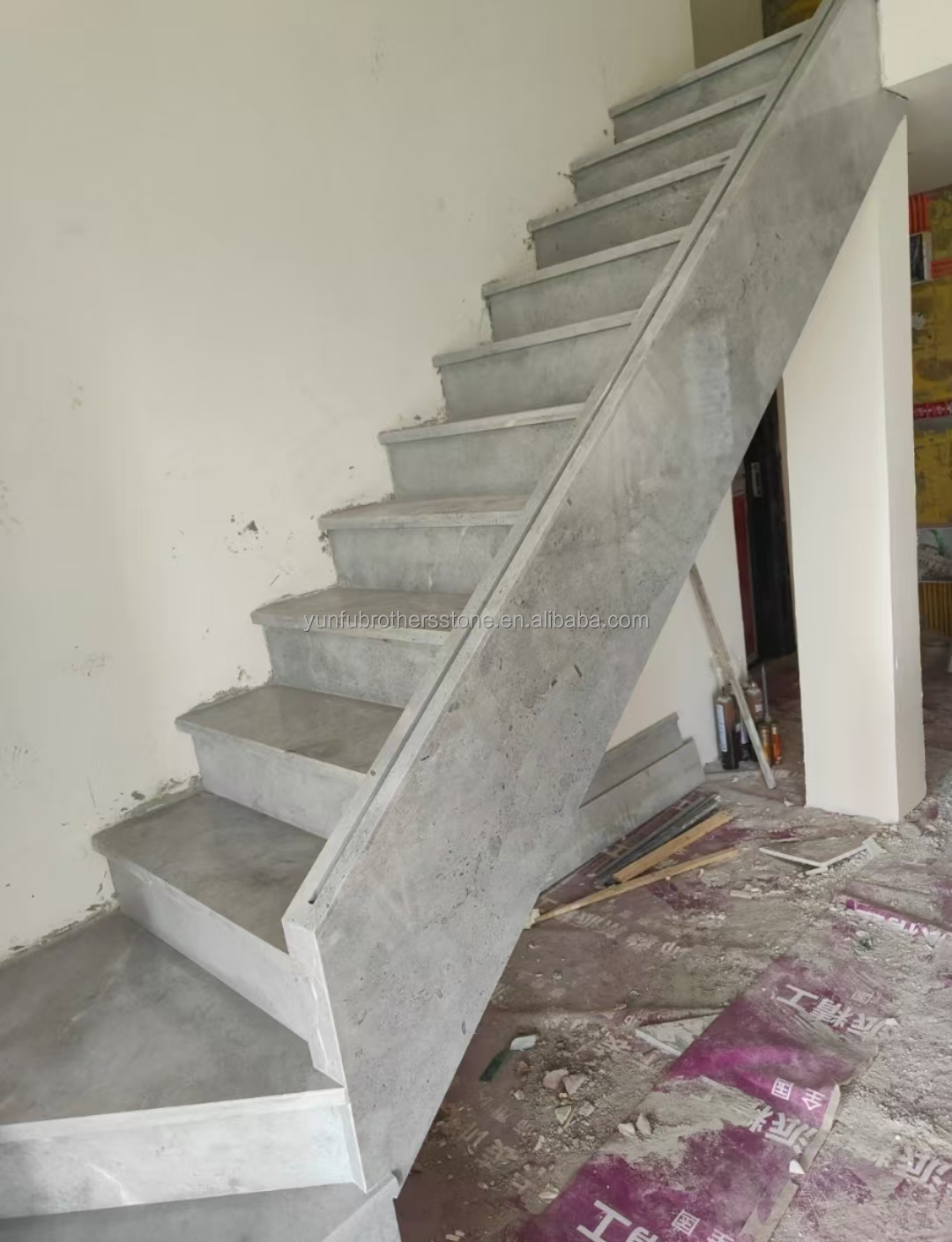 ODM OEM Polished Moonlight Gray Marble Stone Flooring Stairs for Hotel within Yunfu