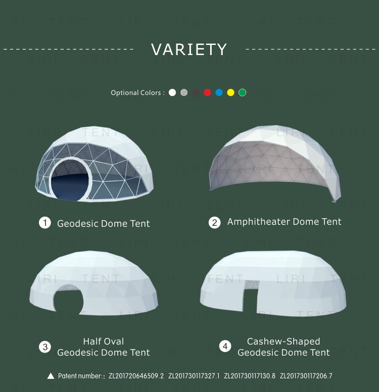 Dia 14m Transparent PVC Cover Steel Frame Geodesic Dome Tent