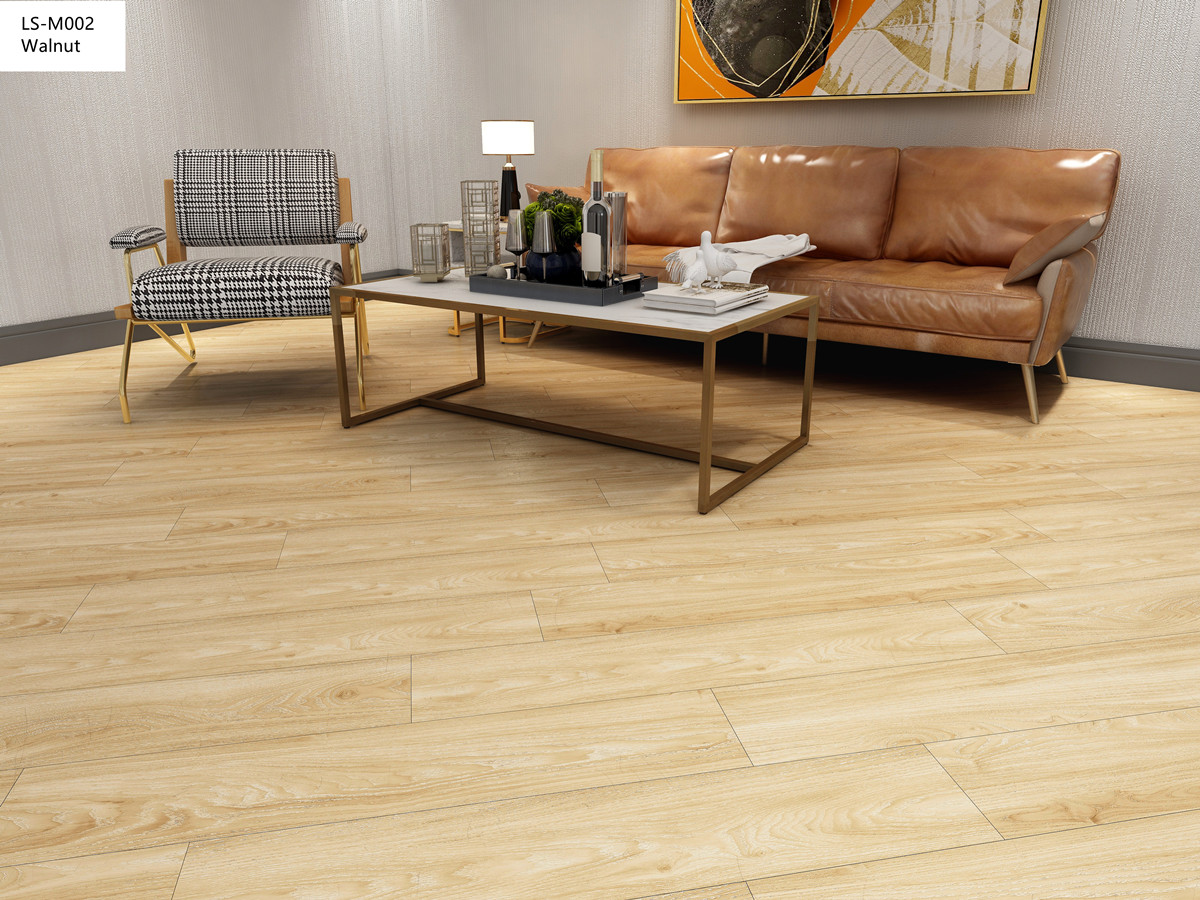 Walnut Wood Like Stone Vinyl Laminate Composite SPC Flooring Eco Friendly Unilin Click LS-W002