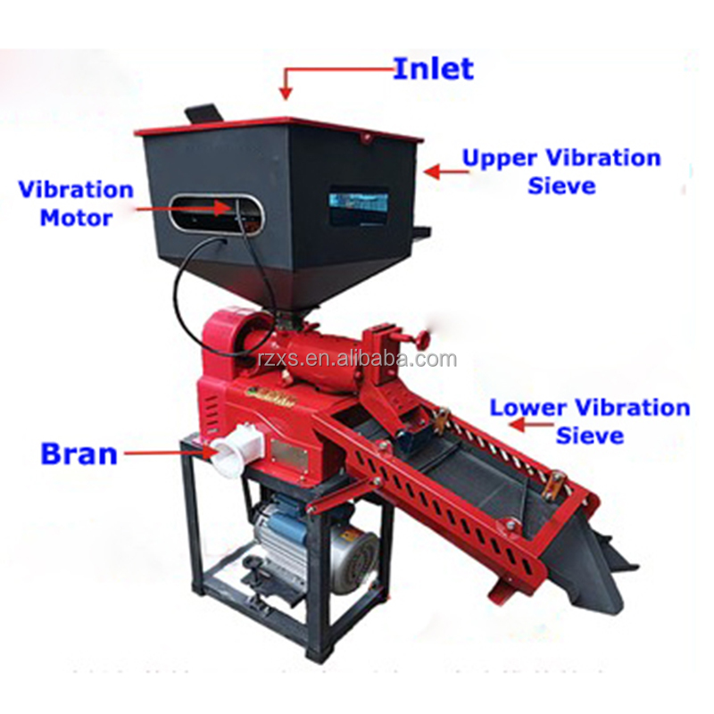 180kg/h Competitive Mini Auto Corn Rice Roller Milling Machine with Polishing Country