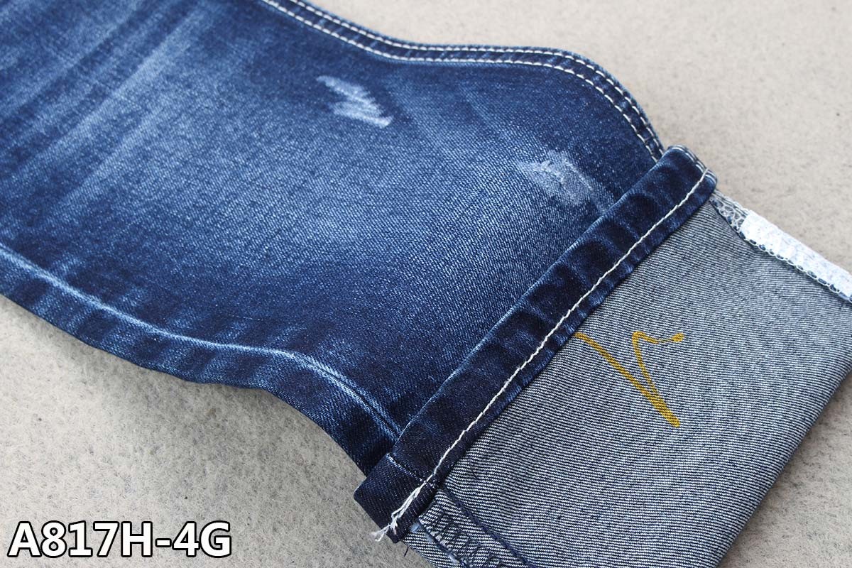 11.2oz Stretch Denim Fabric Indigo Blue Sanforizing Jeans With OA Yarn