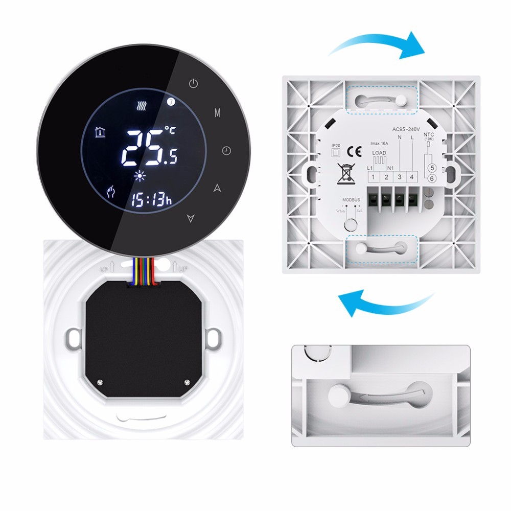 Circular Smart Wifi Wireless Room Thermostat Remote Control AC Touch Screen