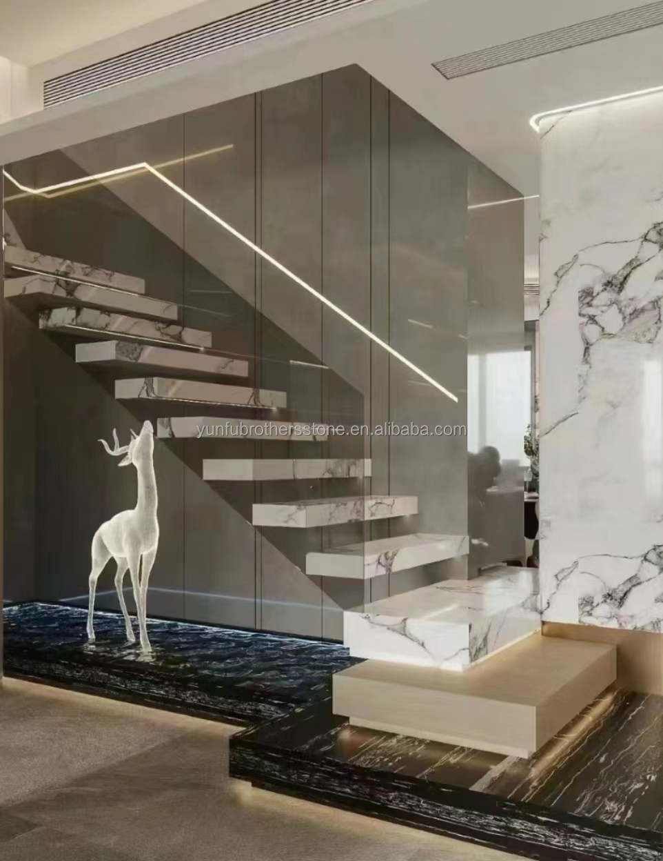 Customized Cut-to-Size Sintered Stone Stairs for Luxury Modern Design in Various Colors