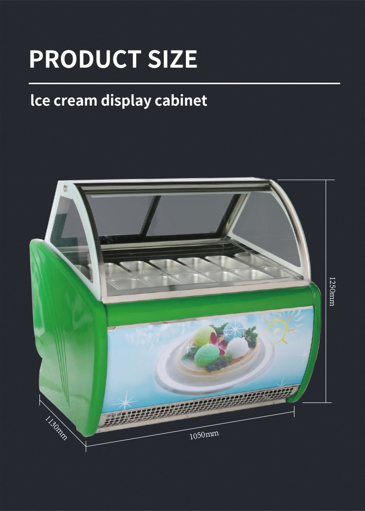 Commercial Ice Cream Display Unit 50-60hz Gelato Dipping Cabinet